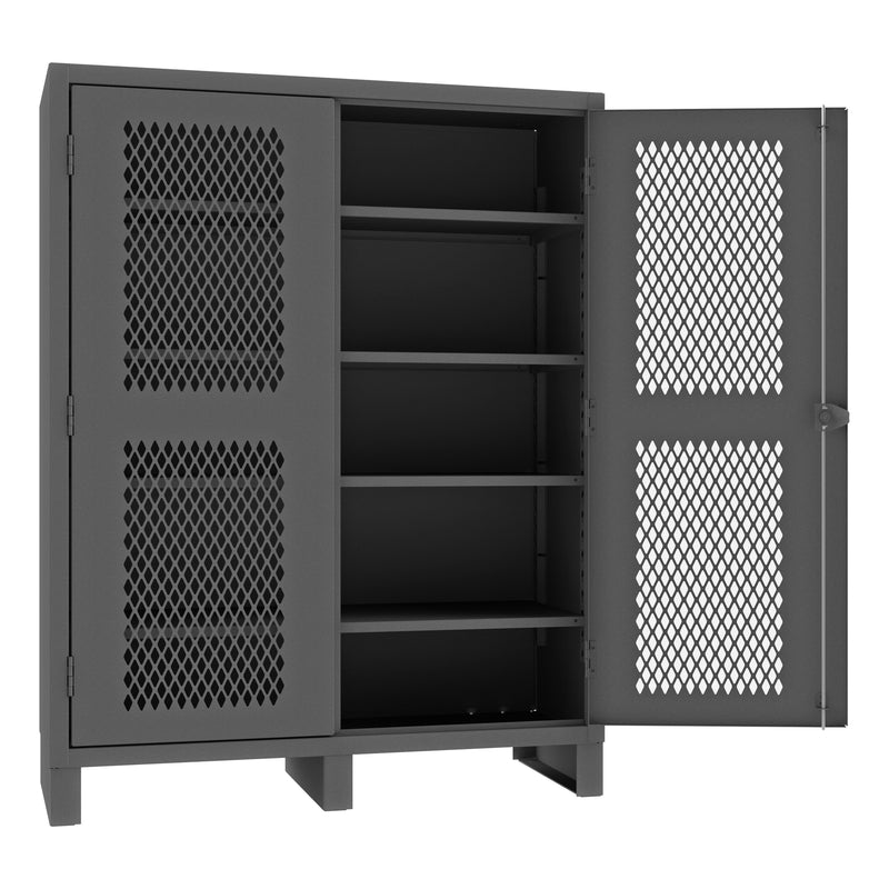 Durham Mfg. Ventilated Cabinet, 12 Gauge, 4 Shelves, 60 x 24 x 78 | HDCV246078-4S95