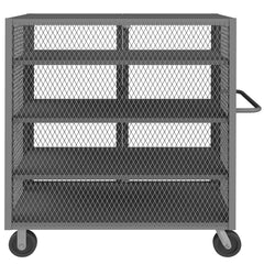 Durham Mfg. Rolling Mesh Truck, 3 Adjustable Shelves, 24 x 48, 2000 lbs. Capacity | HTL-2448-DD-3AS-95