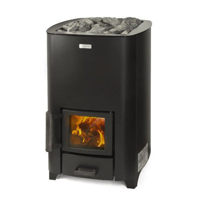 Narvi NC Black Wood Burning Sauna Heater with Rocks