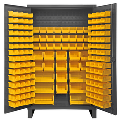 Durham Mfg. Cabinet, 12 Gauge, 162 Yellow Bins, 48 x 24 x 78 | HDC48-162-95