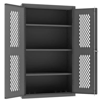 Durham Mfg. Ventilated Shelves Cabinet, 14 Gauge, 3 Shelves, 36 x 18 x 60 | EMDC-361860-95