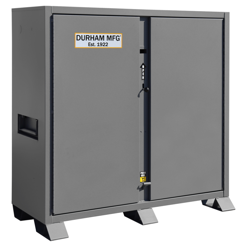 Durham Mfg. Jobsite Storage Cabinet, 47.5 cu. ft., 14 Gauge Steel, 60-1/16 x 27-1/8 x 60-3/4, Gray, Architecture Paint – For Outdoor Use with UV Protection | JSC-246061-94T-D719