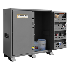 Durham Mfg. Jobsite Storage Cabinet, 47.5 cu. ft., 14 Gauge Steel, 60-1/16 x 27-1/8 x 60-3/4, Gray, Architecture Paint – For Outdoor Use with UV Protection | JSC-246061-94T-D719