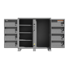 Durham Mfg. Jobsite Storage Cabinet, 47.5 cu. ft., 14 Gauge Steel, 60-1/16 x 27-1/8 x 60-3/4, Gray, Architecture Paint – For Outdoor Use with UV Protection | JSC-246061-94T-D719