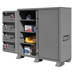 Durham Mfg. Jobsite Storage Cabinet, 47.5 cu. ft., 14 Gauge Steel, 60-1/16 x 27-1/8 x 60-3/4, Gray, Architecture Paint – For Outdoor Use with UV Protection | JSC-246061-94T-D719